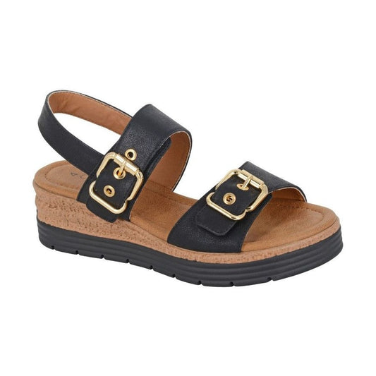 Cipriata L631 Buckle Wedge sandals BLACK L631A