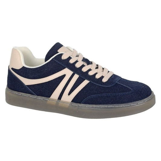 Cipriata L689 NAVY Suede Retro Trainer Style Shoe