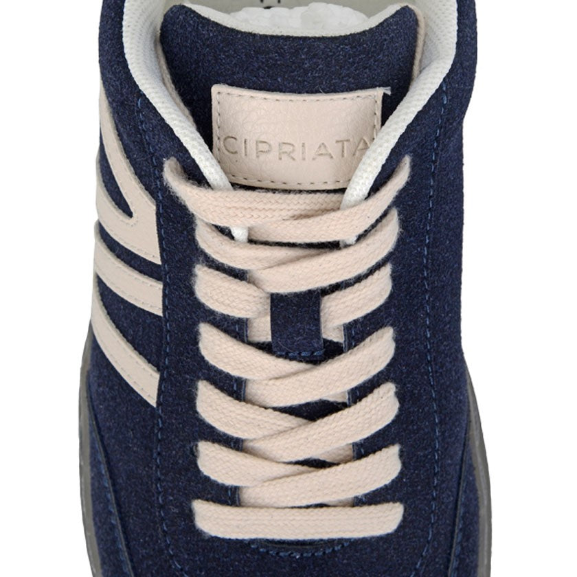 Cipriata L689 NAVY Suede Retro Trainer Style Shoe