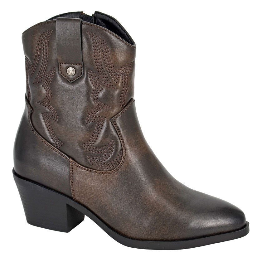 Cipriata L717 DARK BROWN Western Style Ankle Boot L717DB