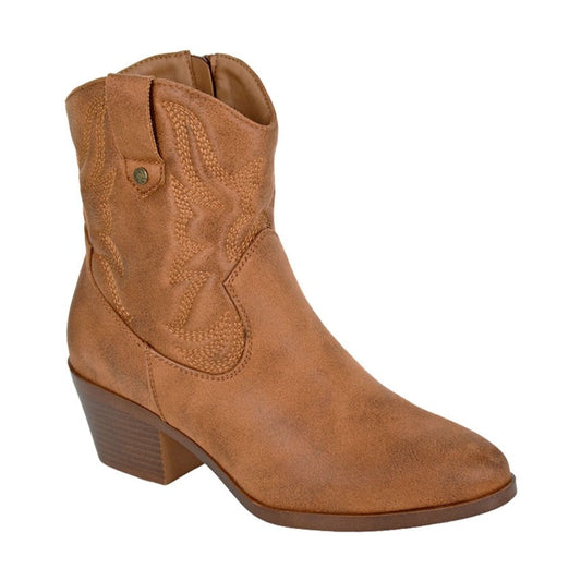 Cipriata L717 TAN Western Cowgirl Ankle Boots