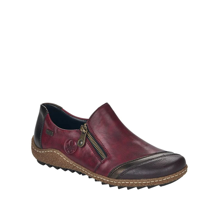 Rieker L7571 WINE MULTY Waterproof zip fastening shoe L7571-25