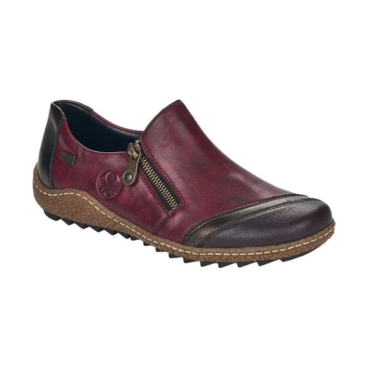 Rieker L7571 WINE MULTY Waterproof zip fastening shoe L7571-25