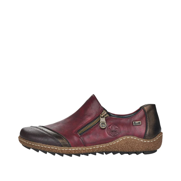 Rieker L7571 WINE MULTY Waterproof zip fastening shoe L7571-25