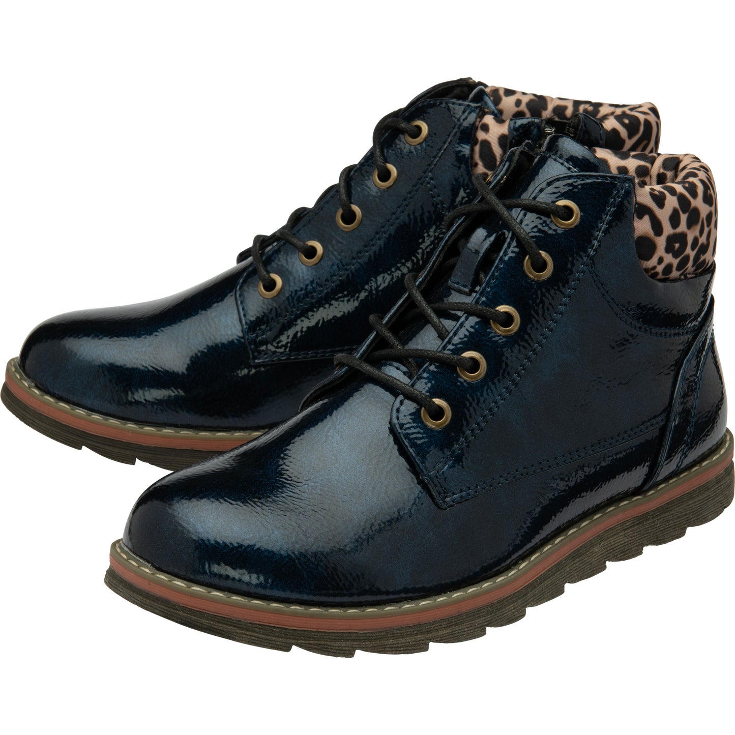 Lotus Ankle Boot with Lace and Zip Lexis NAVY ULB333