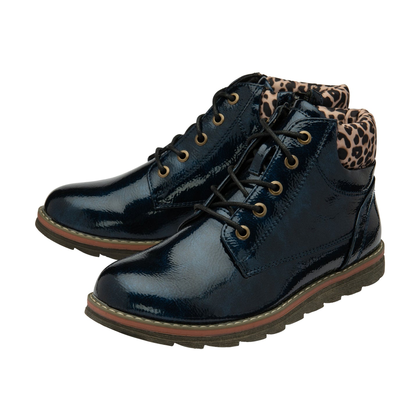 Lotus Ankle Boot with Lace and Zip Lexis NAVY ULB333