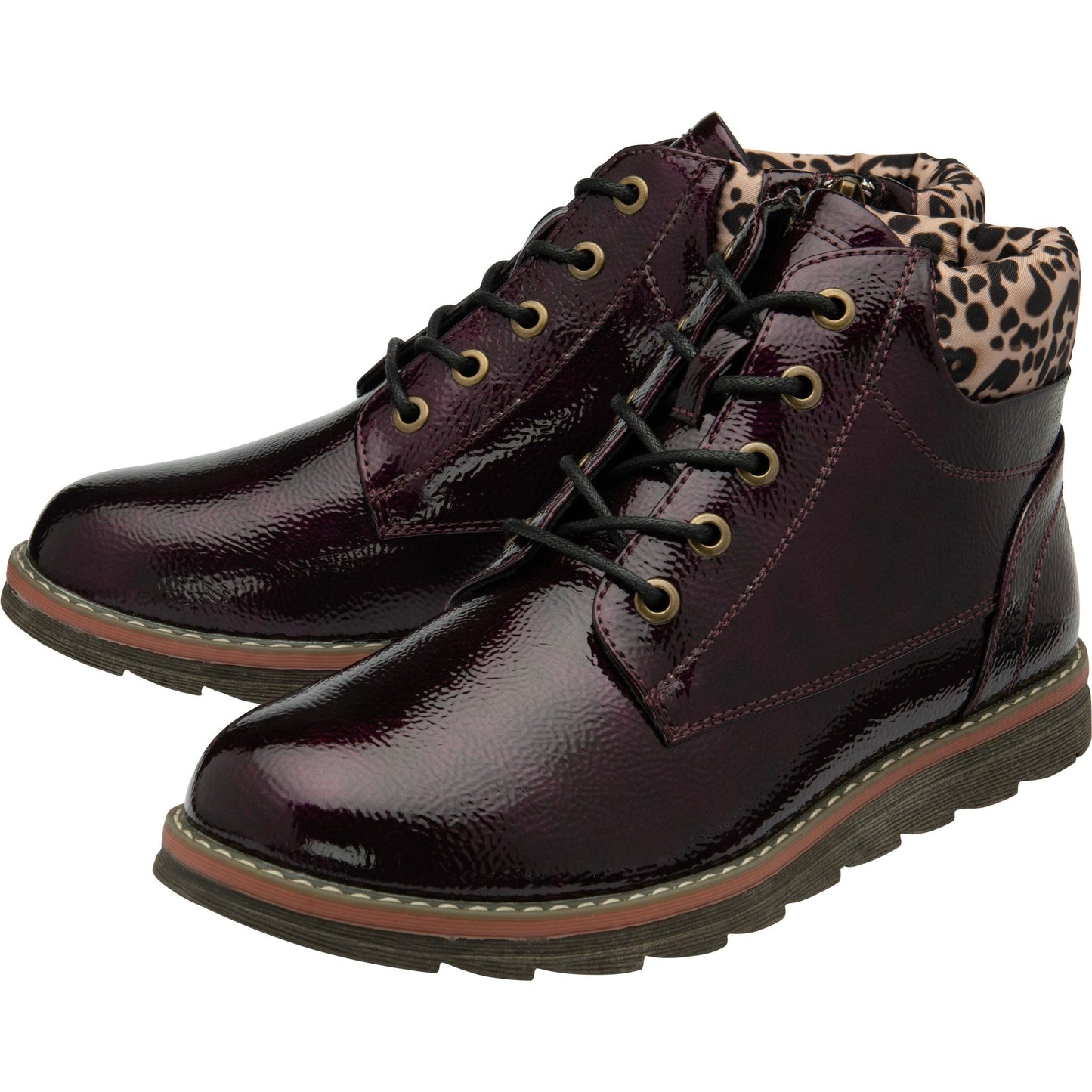 Lotus Ankle Boot with Lace and Zip Lexis PURPLE ULB333