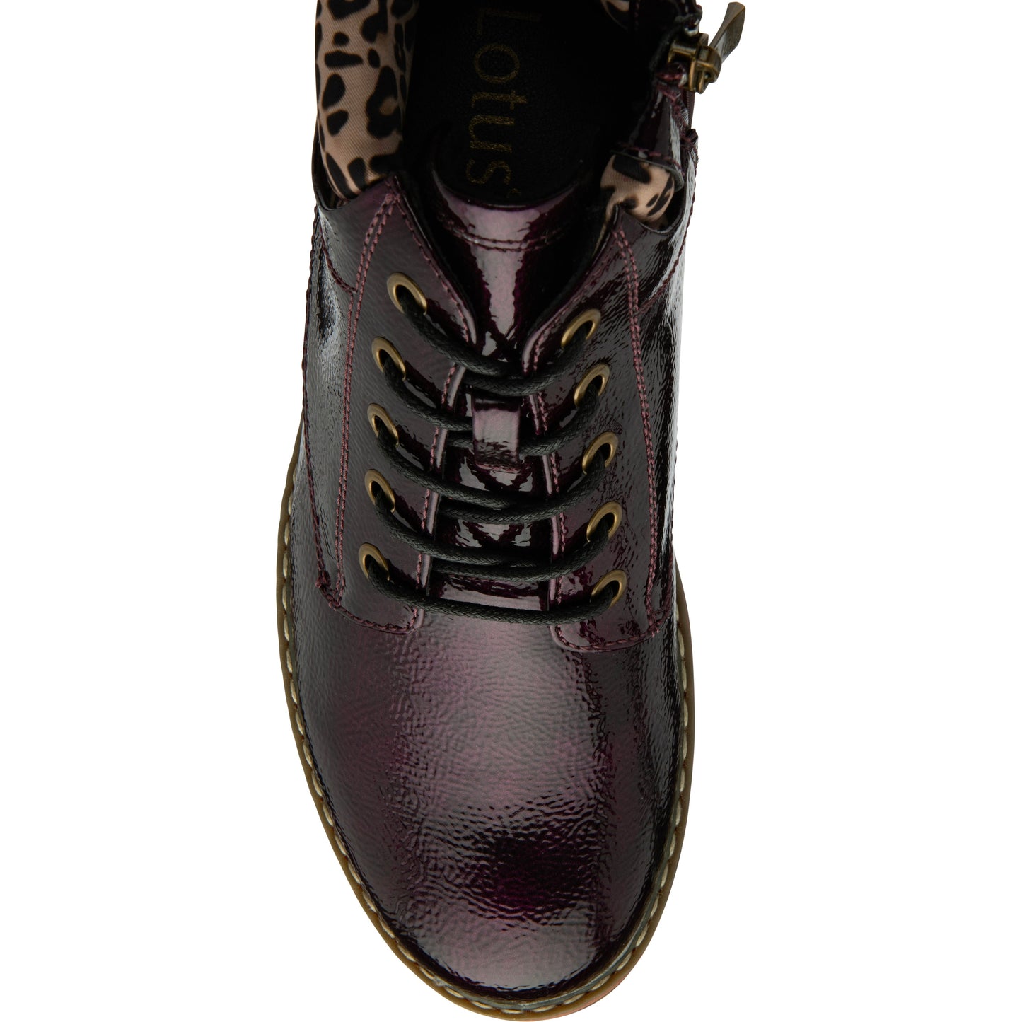 Lotus Ankle Boot with Lace and Zip Lexis PURPLE ULB333