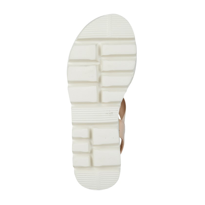 Cipriata L221 BEIGE PATENT Elastcated Slip On sandal L221BCP