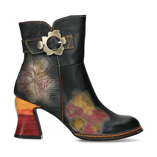 Laura Vita Eleao 02 NOIR Buckle Trim Zip Leather Ankle Boot ELEAO 02