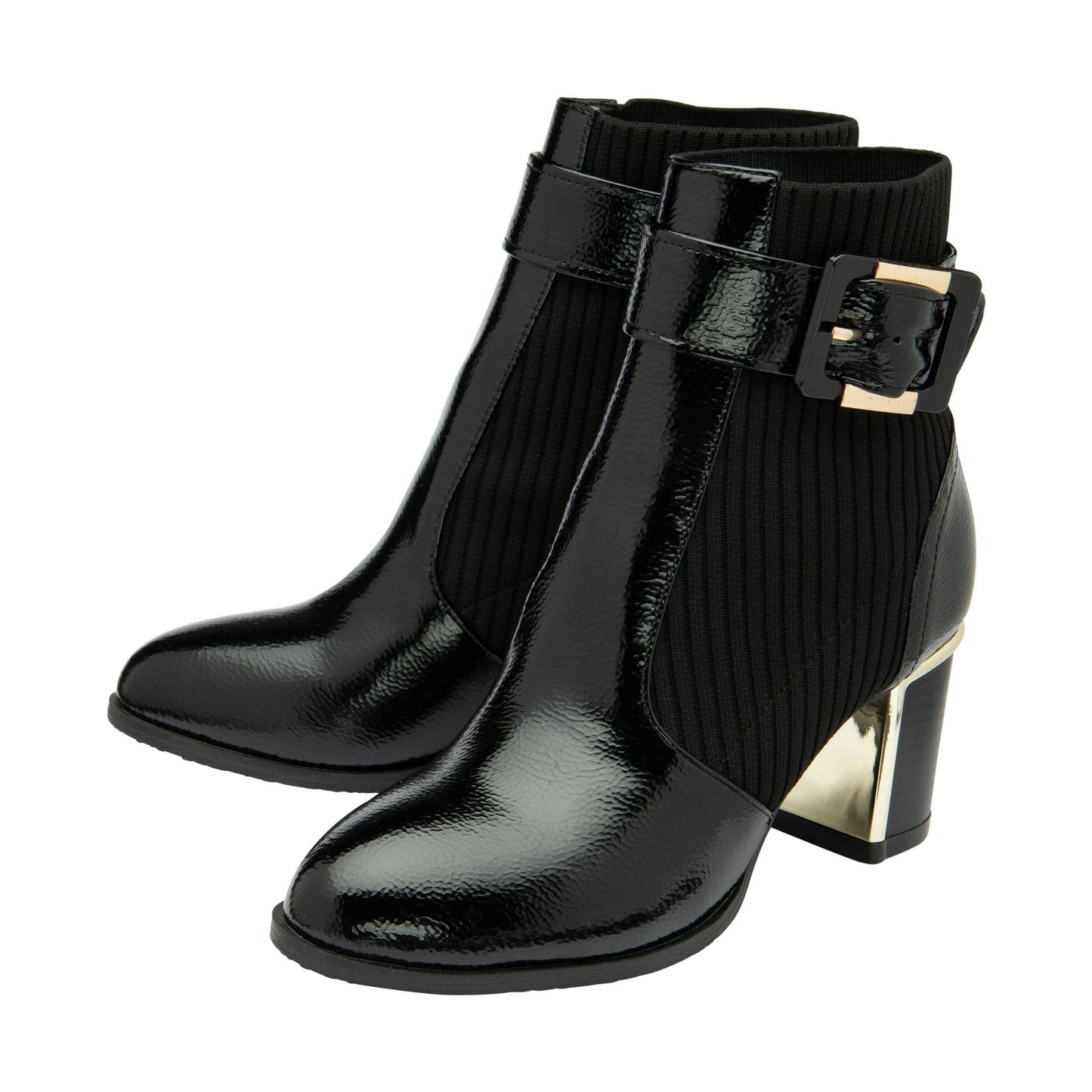Lotus Ankle Boot with Zip Klaudina BLACK PAT ULB318