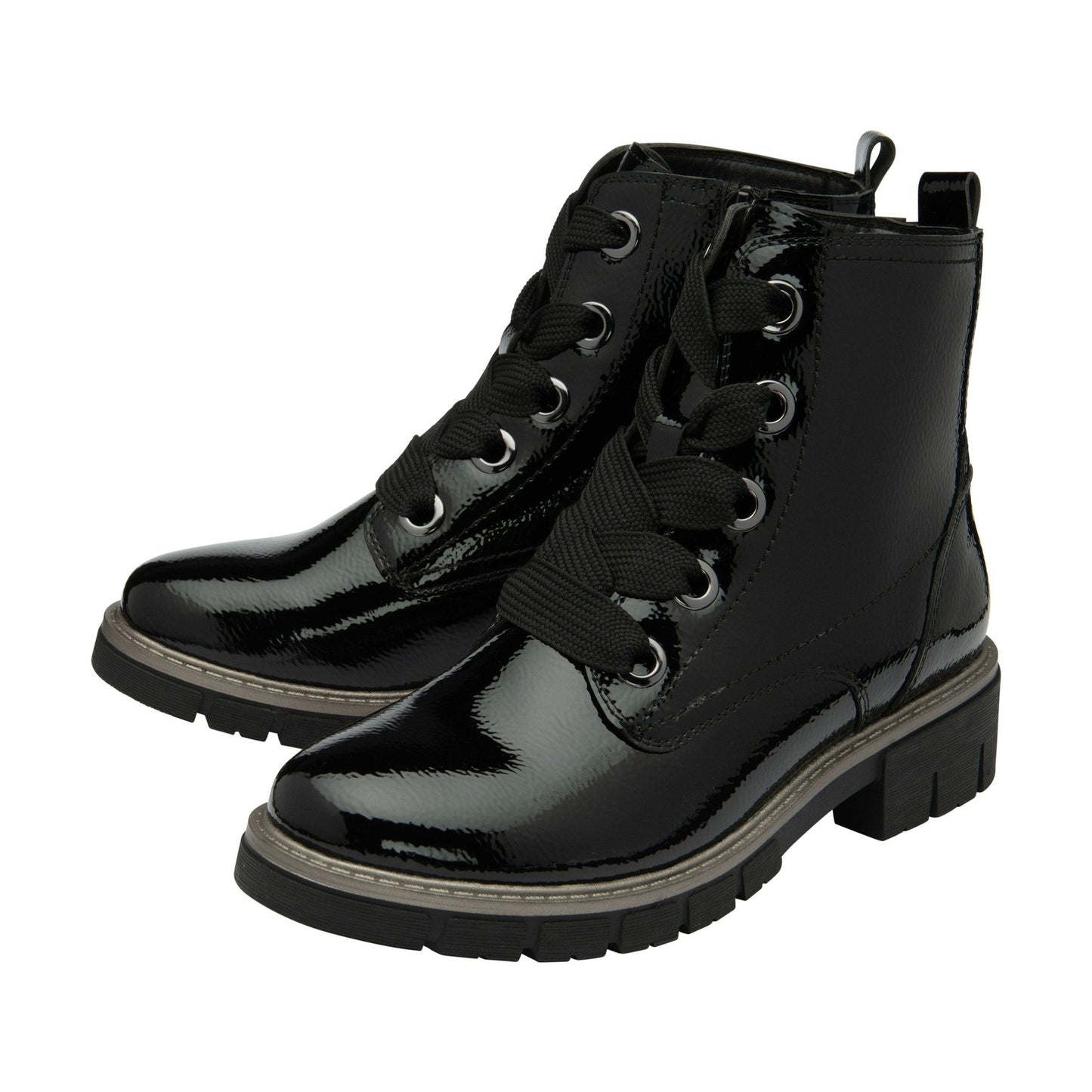 Lotus Ankle Boot with lace and Zip fastening Jojo BLACK ULB350