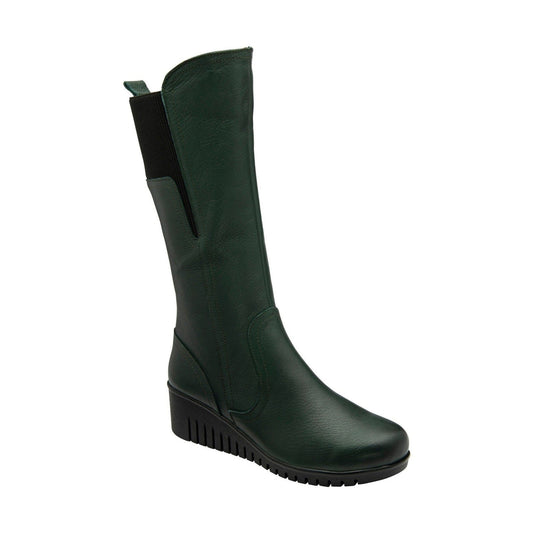 Lotus Boot Fitzgerald Mid Calf Leather Boot with zip GREEN ULB345