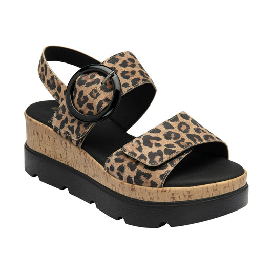 Lotus Cammie LEOPARD Touch Fastening Wedge Sandal ULP268