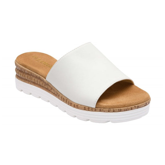 Lotus Pandora WHITE Wedge Mule Sandal ULP416
