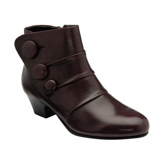 Lotus Prancer PURPLE low Heel soft Leather Zip Ankle Boot ULB081