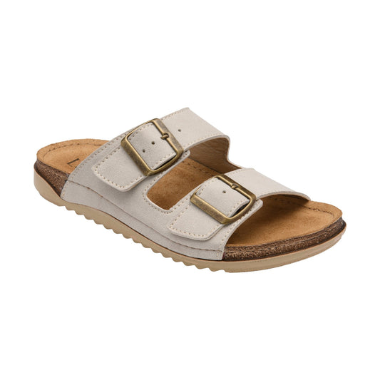 Lotus Rome Twin Buckle Comfort Mule Sandal With Leather Insoles ICE ULP390