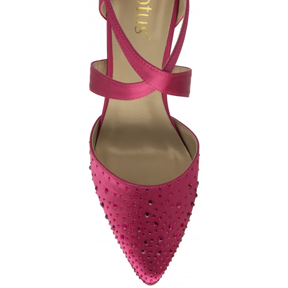 Lotus Leona FUSCHIA Diamonte Bar Shoe ULS425