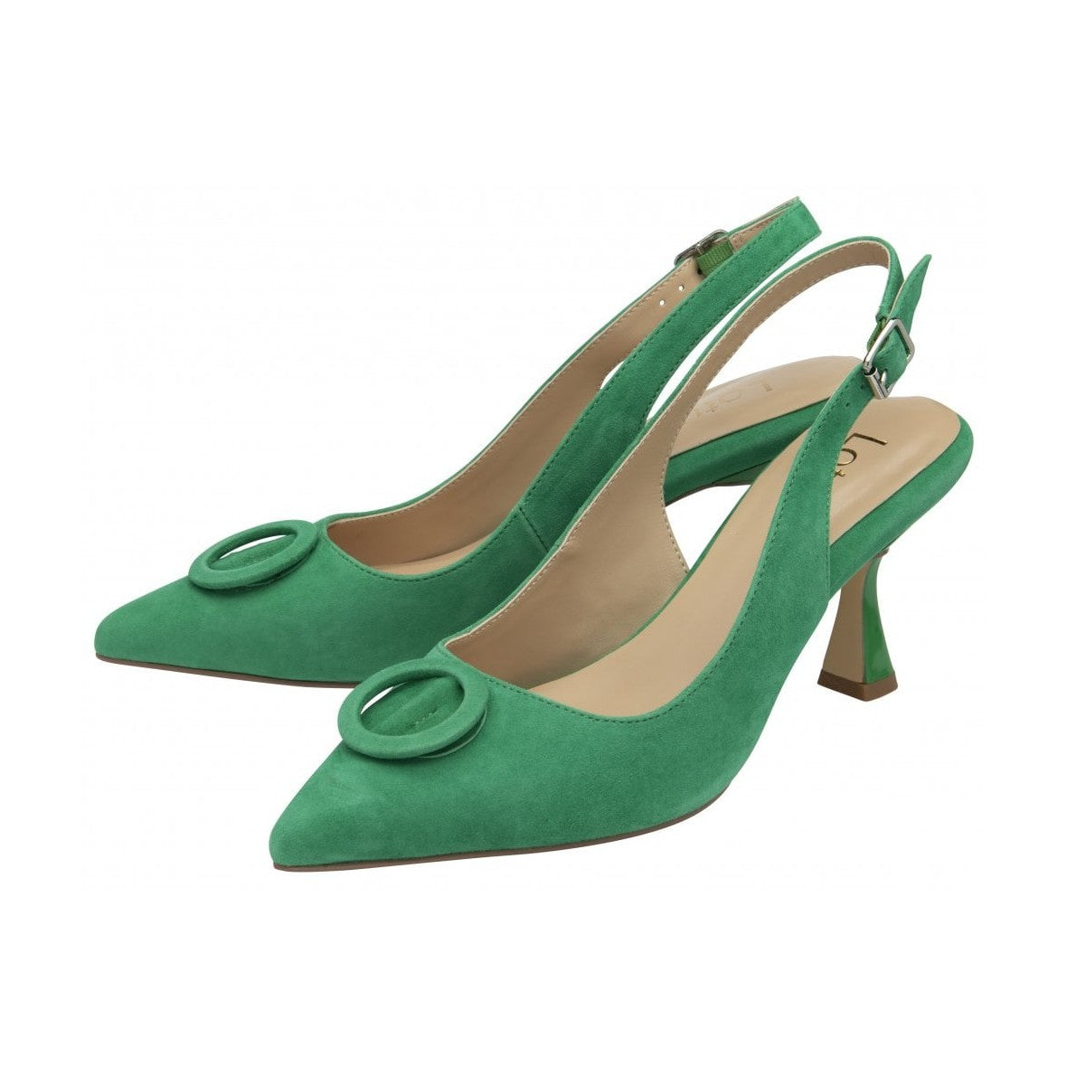 Lotus Occasion Wear Shoe Delfina ULS459 Classic Stiletto Heel Shoe Suede GREEN