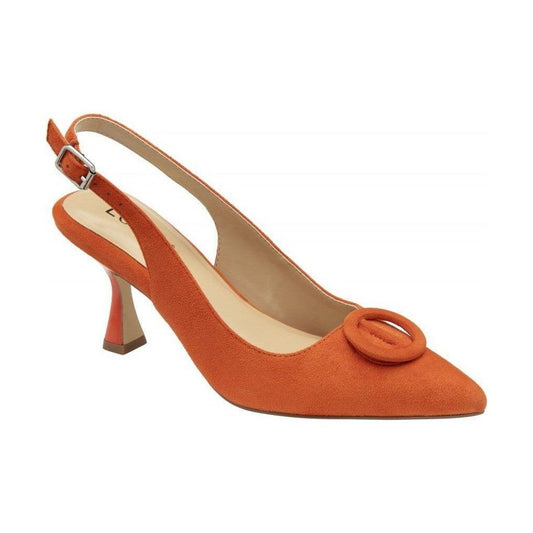 Lotus Occasion Wear Shoe Delfina ULS459 Classic Stiletto Heel Shoe Suede ORANGE