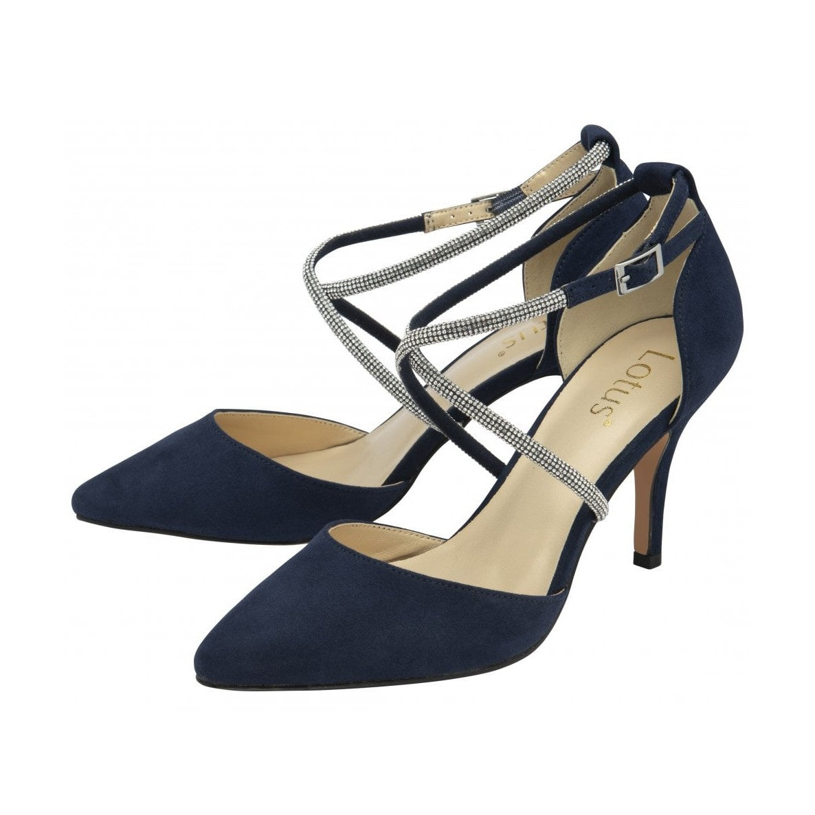 Lotus Occasion Wear court shoe Elissa ULS563 with Stiletto Heel NAVY