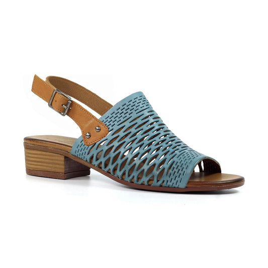 Lunar Sandal Jessica Soft Leather Low Heel Sandal JLV001BL BLUE