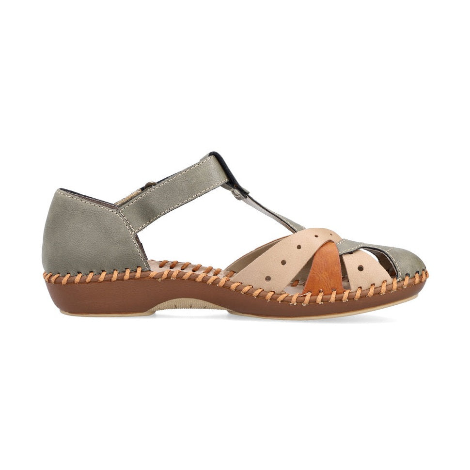 Rieker Casual Sandal Shoe M1655-54 OLIVE
