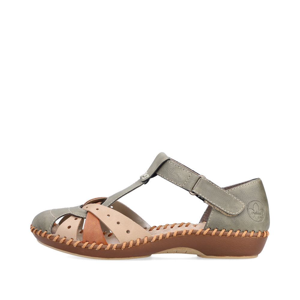 Rieker Casual sandal shoe M1655-54 OLIVE