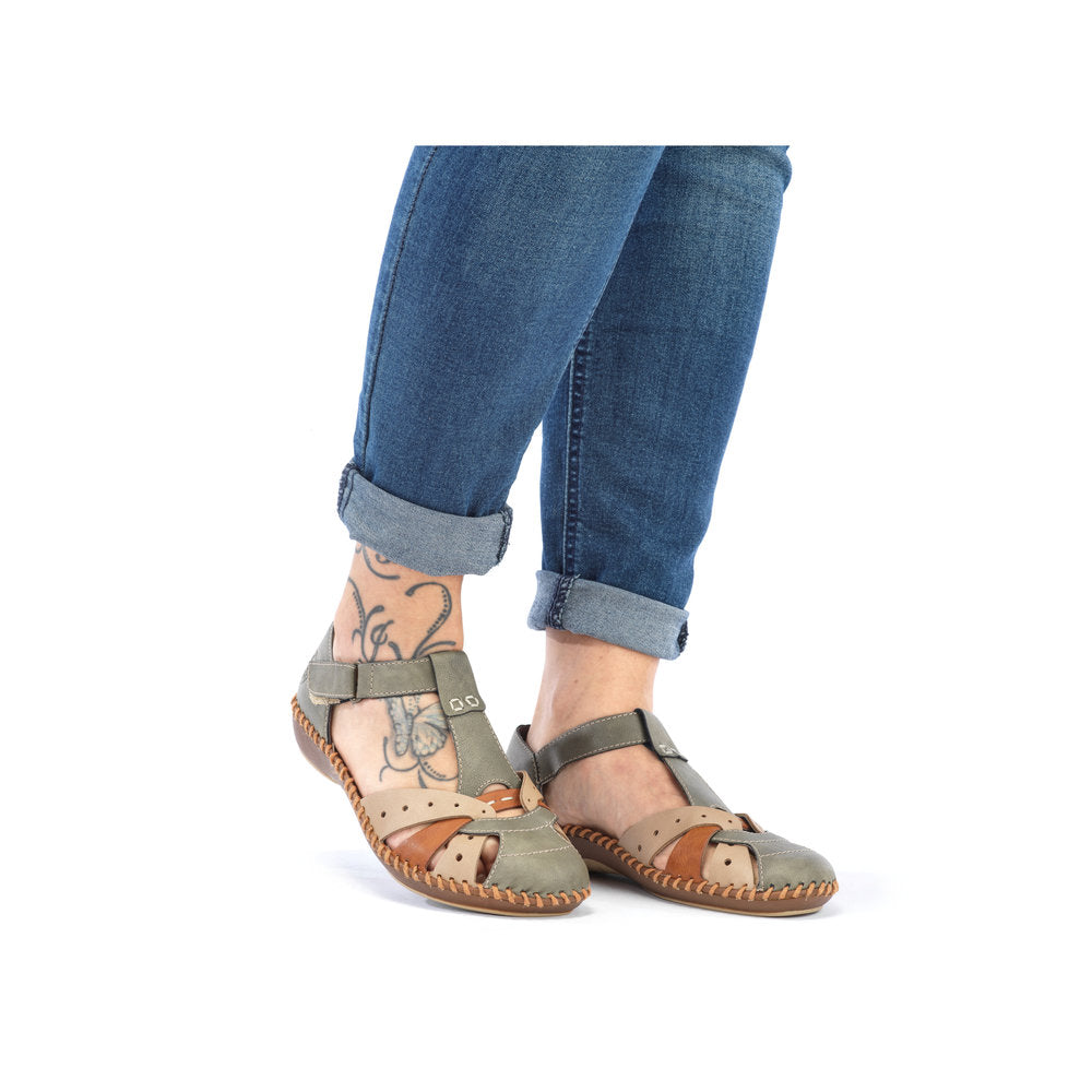 Rieker Casual sandal shoe M1655-54 OLIVE