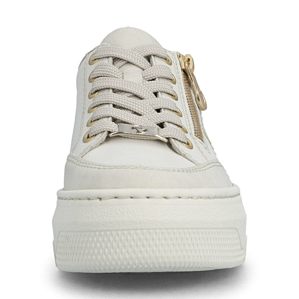 Rieker Platform Trainer With Lace And Zip M1912-80 CREAM M1912-80