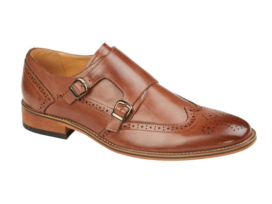 Goor M429 BROWN Twin Buckle Leather Lined Monk Shoe