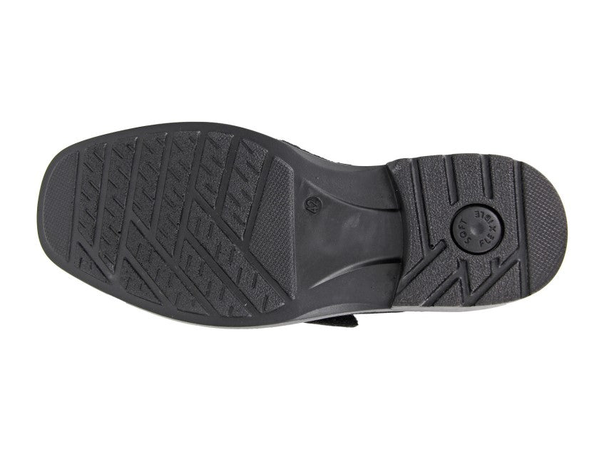 Roamers M601 BLACK Leather Wide Fitting Waterproof Lace Up Shoe