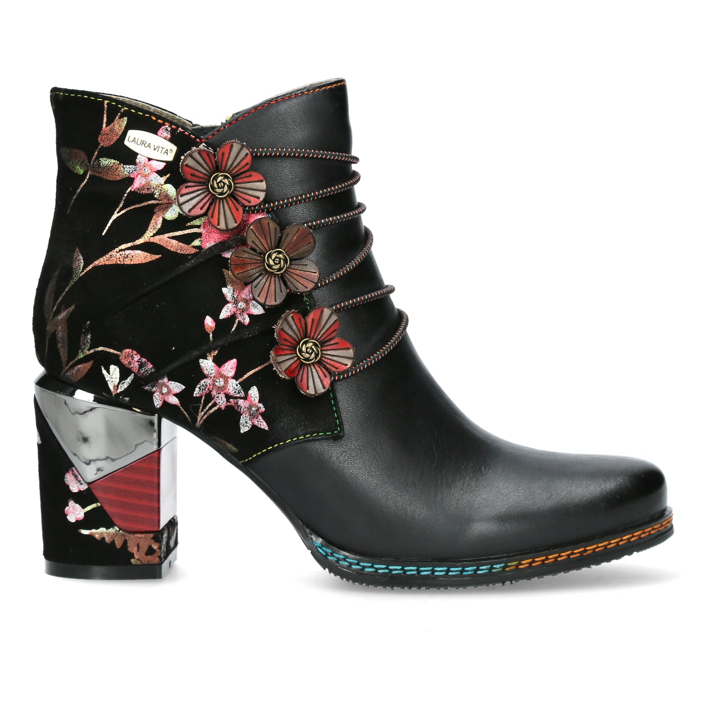 Laura Vita Maevao 0123 NOIR Leather Black Heel Ankle Boot