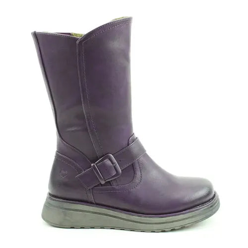 Heavenly Feet Bella PURPLE Mid Calf Wedge Mid Boot