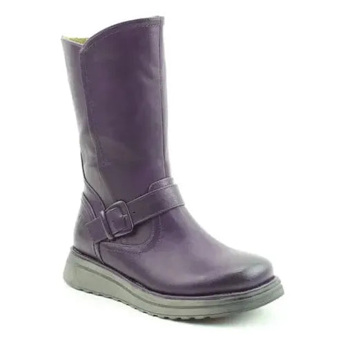 Heavenly Feet Bella PURPLE Mid Calf Wedge Mid Boot