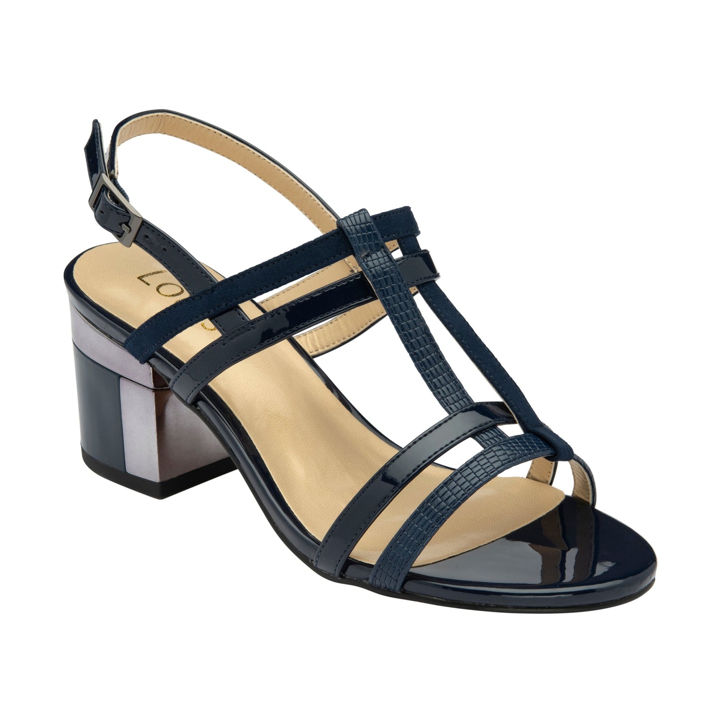Lotus Mirella NAVY Block Heel Dress Sandal ULS450