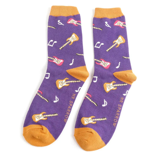 Mr Sparrow Guitars PURPLE Quality Bamboo Socks MR058