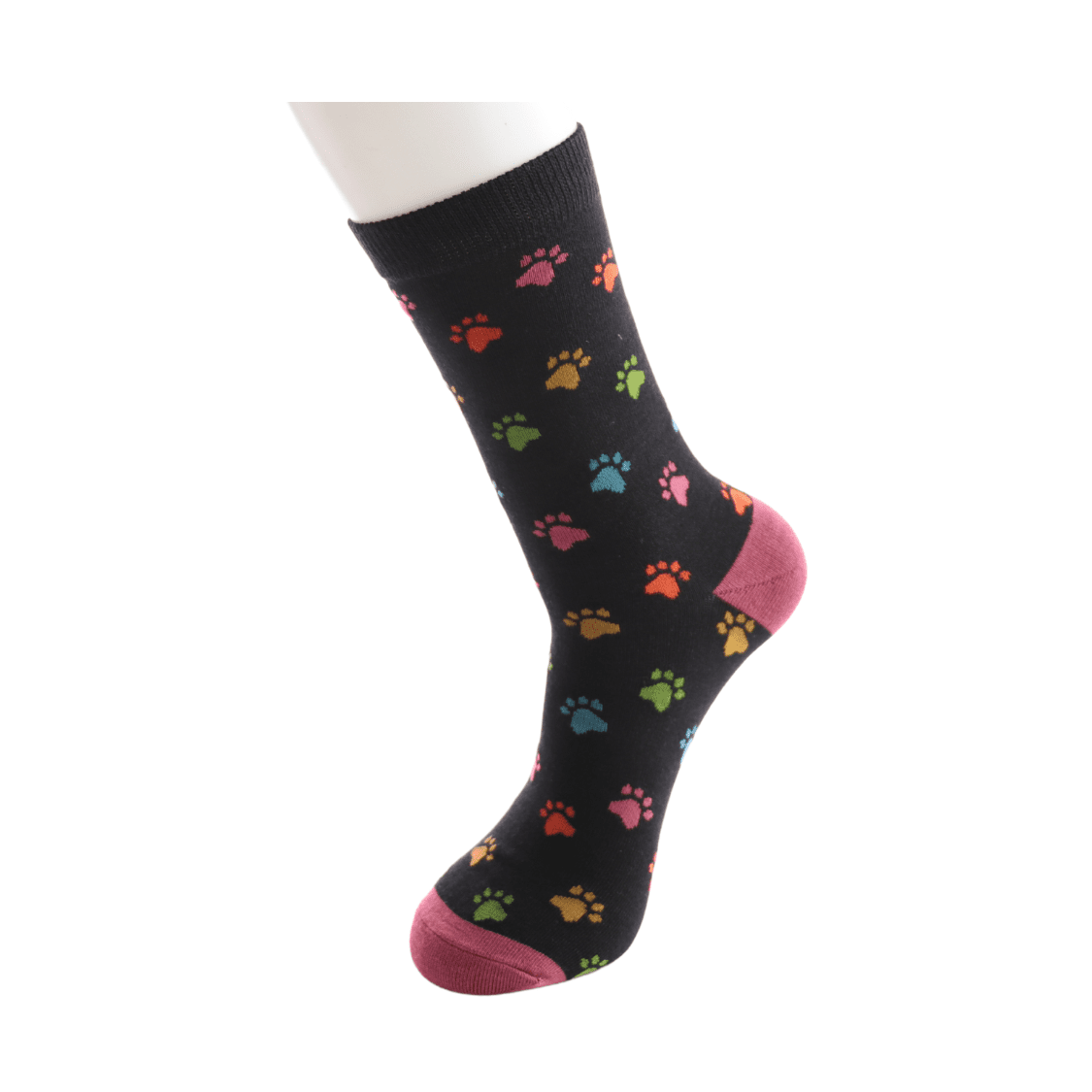 Mr Sparrow Quality Bamboo Socks Paw Print BLACK MR123
