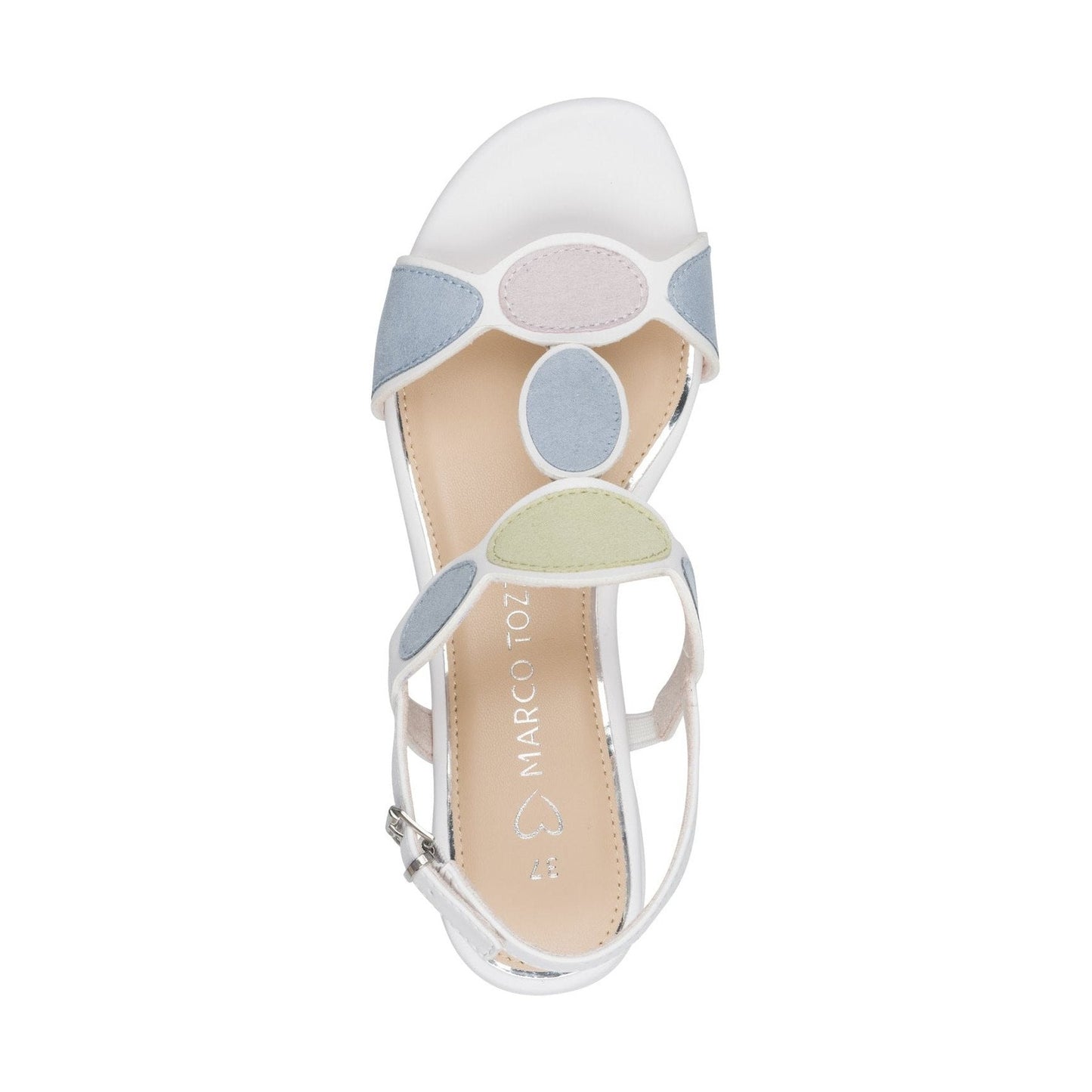 Marco Tozzi 28231 WHITE MULTY Block Heel Dress Sandal 28231-44-189