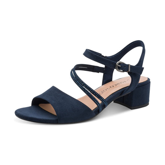 Marco Tozzi Low Block Heel Dress Sandal NAVY 28205-46-805
