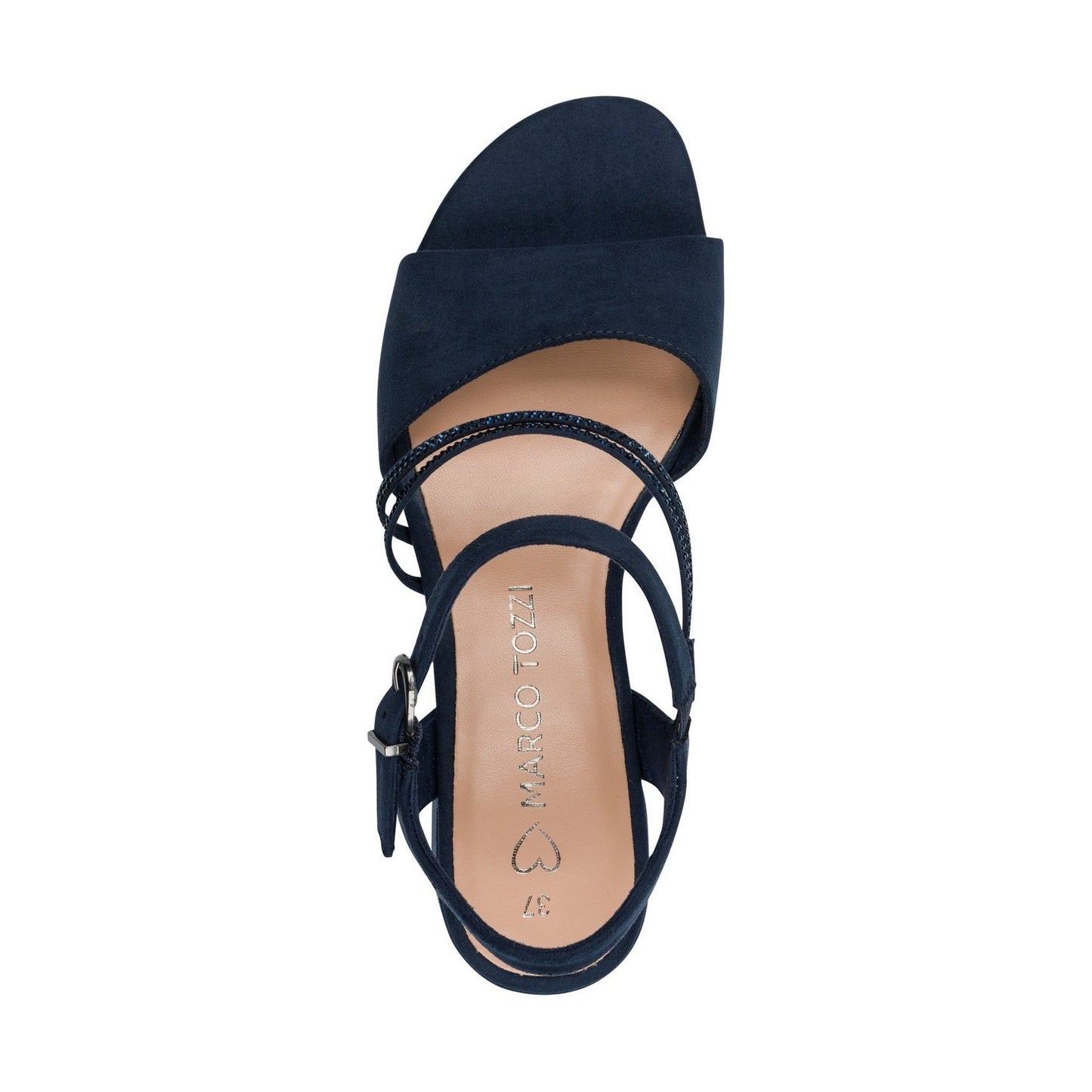 Marco Tozzi Low Block Heel Dress Sandal NAVY 28205-46-805