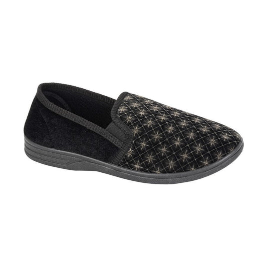 Mens Full Slipper Kevin in Black MS466