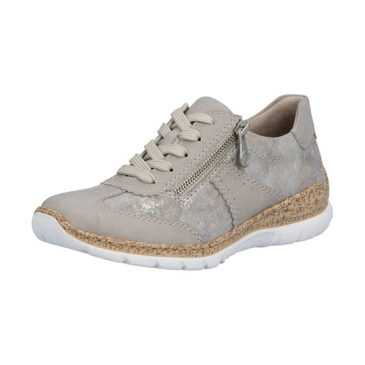 Rieker N4221 ROSE Gold Trainer Style Shoe With Zip N4221-90