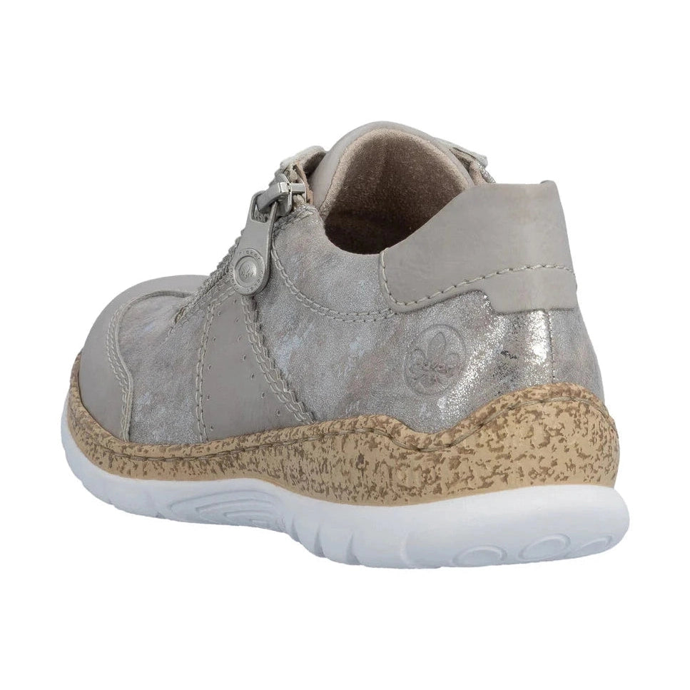 Rieker N4221 ROSE Gold Trainer Style Shoe With Zip N4221-90