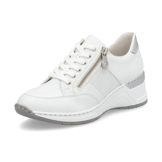 Rieker Trainer N4322-80 Smart Wide Fitting Wedge Trainer WHITE N4322-80