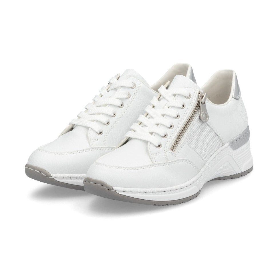 Rieker Trainer N4322-80 Smart Wide Fitting Wedge Trainer WHITE N4322-80
