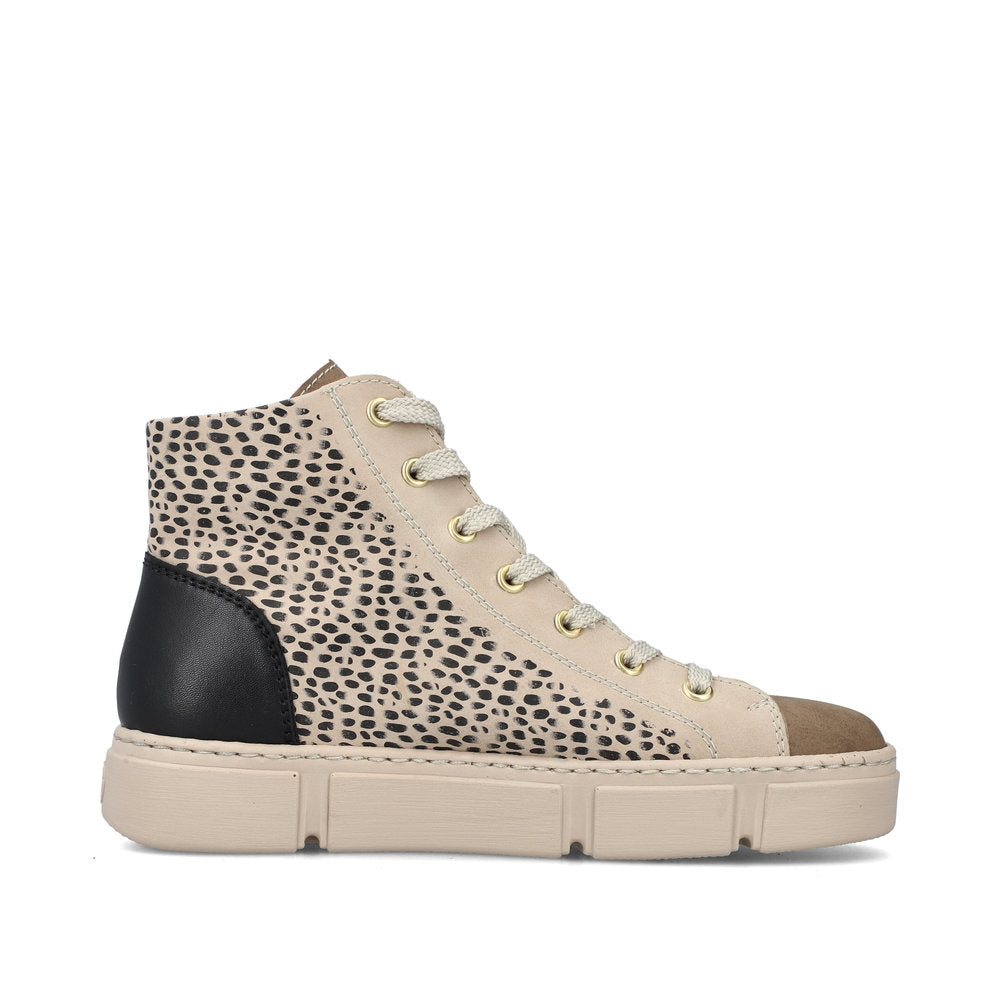 Rieker Ankle Boot with Lace and zip N5931-62 GREY MULTI