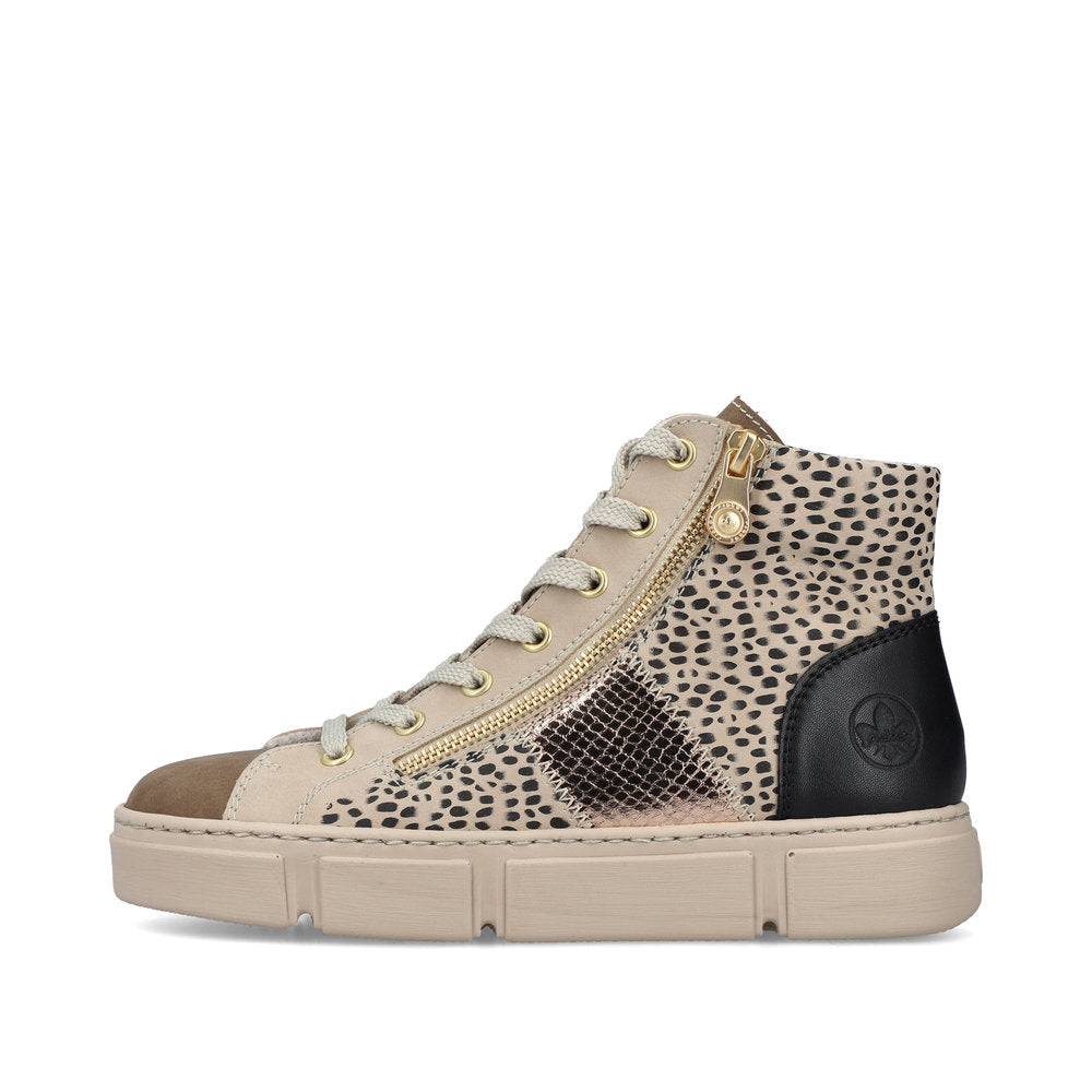 Rieker Ankle Boot with Lace and zip N5931-62 GREY MULTI