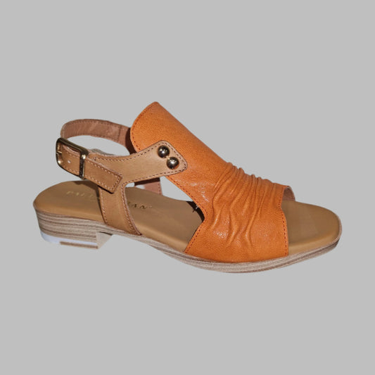 Paula Urban 9-17 ORANGE / CAMEL Soft Leather Comfort Sandal