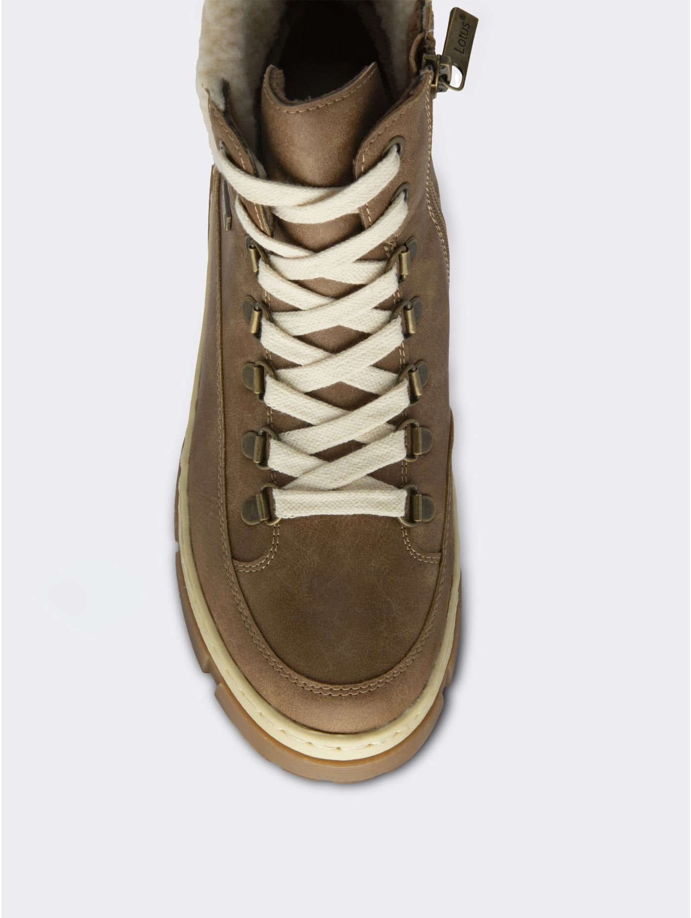 Lotus Coniston TAN Waterproof Hiker Style Lace Boot with Zip